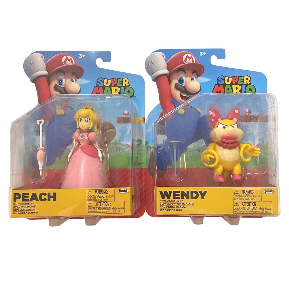Super Mario PEACH & WENDY Jakks Pacific 4" Figures‎